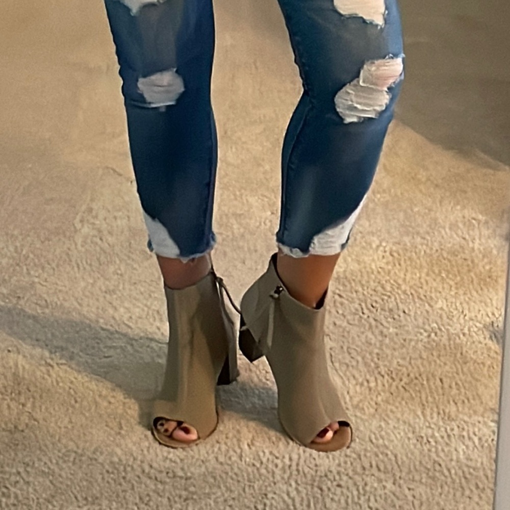 Opened toe ankle boots
